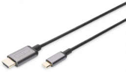 Adapterkabel, USB Typ C, HDMI Typ A, 1,8 m, schwarz, DA-70821