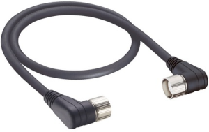 Sensor-Aktor Kabel, M23-Kabelstecker, abgewinkelt auf M23-Kabeldose, abgewinkelt, 12-polig, 15 m, PUR, schwarz, 8 A, 60717