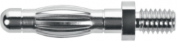 4 mm Stecker, Schraubanschluss, Einbau-Ø 4 mm, silber, FK 1209 NI