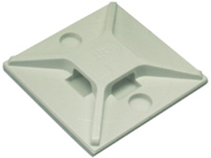 Befestigungssockel, ABS, weiß, selbstklebend, (L x B x H) 25.4 x 25.4 x 4.2 mm
