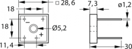 Diotec Brückengleichrichter, 1000 V, 1.6 kV (RRM), 25 A, Flachbrücke, KBPC2516W