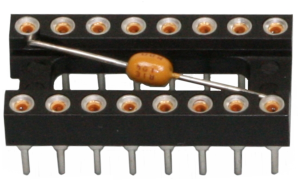 IC-Fassungen mit Kondensator, 14-polig, RM 2.54 mm (7.62 mm), Kupferlegierung, vergoldet für DIL-IC