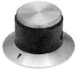 Knopf, zylindrisch, Ø 12.7 mm, (H) 15.88 mm, schwarz/natur, für Drehschalter, 7-1437622-6