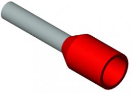 Isolierte Aderendhülse, 1,0 mm², 14 mm/8 mm lang, DIN 46228/4, rot, 470308.00050