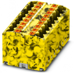 Verteilerblock, Push-in-Anschluss, 0,14-4,0 mm², 18-polig, 24 A, 6 kV, gelb/schwarz, 3273458