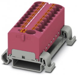 Verteilerblock, Push-in-Anschluss, 0,2-6,0 mm², 2-polig, 32 A, 6 kV, pink, 3273785