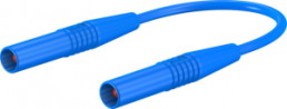 Messleitung mit (4 mm Stecker, gefedert, gerade) auf (4 mm Stecker, gefedert, gerade), 1.5 m, blau, PVC, 1,0 mm², CAT II