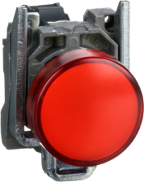 Meldeleuchte, beleuchtbar, Bund rund, rot, Einbau-Ø 22 mm, XB4BVB4