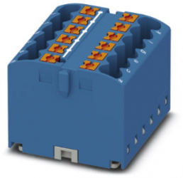 Verteilerblock, Push-in-Anschluss, 0,14-4,0 mm², 12-polig, 24 A, 6 kV, blau, 3273288