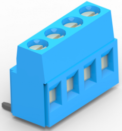 Leiterplattenklemme, 4-polig, RM 5 mm, 0,05-3,0 mm², 17.5 A, Schraubanschluss, blau, 796684-4