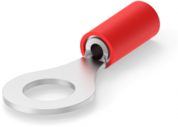 Isolierter Ringkabelschuh, 0,3-1,42 mm², AWG 22 bis 16, 6.73 mm, M6, rot