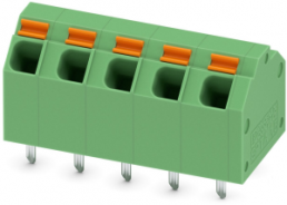 Leiterplattenklemme, 5-polig, RM 5.08 mm, 0,2-1,5 mm², 9 A, Federklemmanschluss, grün, 1751192