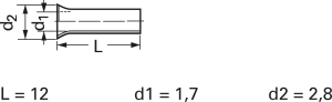 Unisolierte Aderendhülse, 1,5 mm², 12 mm lang, DIN 46228/1, silber, 440412.47