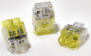 Verbindungsklemme, 2-polig, 0,5-2,5 mm², gelb/transparent, Kabelanschluss, 24 A