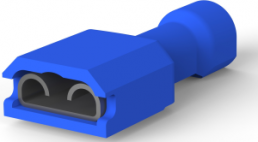 Isolierte Flachsteckhülse, 6,35 x 0,81 mm, 1,31 bis 2,08 mm², AWG 16 bis 14, Messing, verzinnt, blau, 3-520116-2