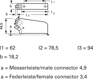Gehäuse für Feder-/Messerleiste, 1-1393583-3