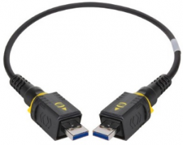 USB 3.0 Verbindungskabel, PushPull (V4) Typ A auf PushPull (V4) Typ A, 0.5 m, schwarz