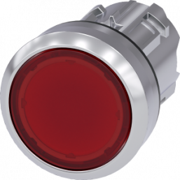 Drucktaster, beleuchtbar, rastend, Bund rund, rot, Einbau-Ø 22.3 mm, 3SU1051-0AA20-0AA0