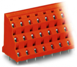 Leiterplattenklemme, 12-polig, RM 10.16 mm, 0,08-2,5 mm², 21 A, Käfigklemme, orange, 737-854