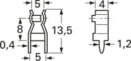 Sicherungshalter Clip, 5 x 20 mm, Leiterplattenmontage, 61-1207-11/0030