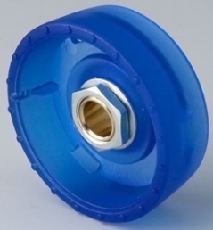 Drehknopf, 6 mm, Polycarbonat, blau, Ø 33 mm, H 14 mm, B8333066