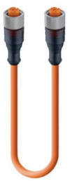 Sensor-Aktor Kabel, M12-Kabeldose, gerade auf M12-Kabeldose, gerade, 4-polig, 8 m, PUR, orange, 4 A, 93549