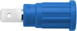 4 mm Buchse, Flachsteckanschluss, Einbau-Ø 12.2 mm, CAT III, blau, SEPB 6453 NI / BL