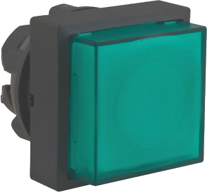 Drucktaster, tastend, Bund quadratisch, grün, Frontring schwarz, Einbau-Ø 22 mm, ZB5CW133