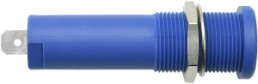 4 mm Buchse, Flachsteckanschluss, Einbau-Ø 12.2 mm, CAT IV, blau, HSEB 3125 L NI / BL