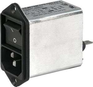 IEC-Stecker-C14, 50 bis 60 Hz, 4 A, 250 VAC, 1.5 mH, Flachstecker 6,3 mm, 4302.5313