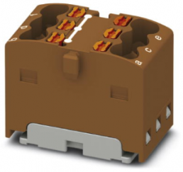 Verteilerblock, Push-in-Anschluss, 0,14-2,5 mm², 6-polig, 17.5 A, 6 kV, braun, 3002774