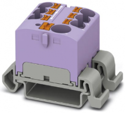 Verteilerblock, Push-in-Anschluss, 0,2-6,0 mm², 7-polig, 32 A, 6 kV, violett, 3273740