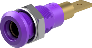 4 mm Buchse, Steckanschluss, Einbau-Ø 8.1 mm, violett, 64.3040-26