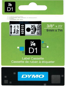 Schriftbandkassette, 9 mm, Band transparent, Schrift schwarz, 7 m, S0720670
