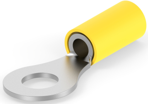 Isolierter Ringkabelschuh, 2,62-6,64 mm², AWG 12 bis 10, 6.73 mm, M6, gelb