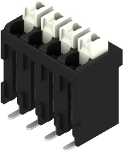 Leiterplattenklemme, 4-polig, RM 3.5 mm, 0,13-1,5 mm², 12 A, Federklemmanschluss, schwarz, 1250380000