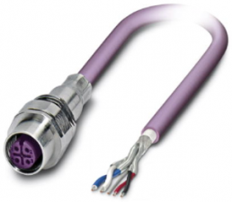 Sensor-Aktor Kabel, M12-Kabeldose, gerade auf offenes Ende, 5-polig, 1 m, PUR, violett, 4 A, 1525681