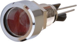LED-Signalleuchte, 2.25 V (DC), rot, 10 mcd, Einbau-Ø 8 mm, RM 2.54 mm, LED Anzahl: 1