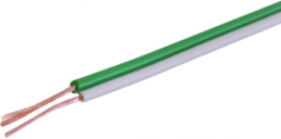 PVC Flachleitung, trennbar, 2 x 0,14 mm², weiß/grün