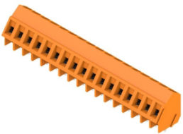 Leiterplattenklemme, 17-polig, RM 5 mm, 0,2-2,5 mm², 15 A, Schraubanschluss, orange, 1233950000