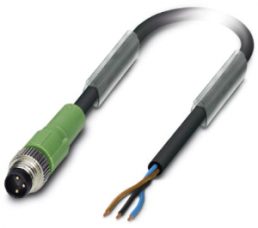 Sensor-Aktor Kabel, M8-Kabelstecker, gerade auf offenes Ende, 3-polig, 5 m, PVC, schwarz, 4 A, 1415863