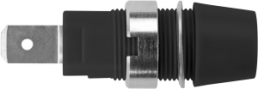 4 mm Buchse, Flachsteckanschluss, Einbau-Ø 12.2 mm, CAT III, schwarz, SAB 7560 NI / SW