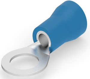 Isolierter Ringkabelschuh, 13-15 mm², AWG 6, 13.08 mm, M12, blau