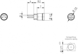 Stecker, M8, 4-polig, Leiterplattenanschluss, Snap-in, gerade, 11660