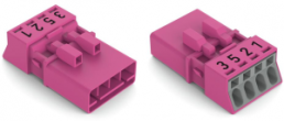 Stecker, 4-polig, Federklemmanschluss, 0,25-1,5 mm², pink, 890-294/081-000