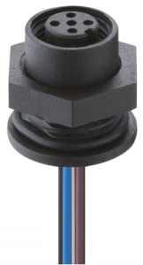 Sensor-Aktor Kabel, M12-Flanschbuchse, gerade auf offenes Ende, 12-polig, 0.5 m, PVC, schwarz, 1.5 A, 1221 12 T16CW100 0,5M