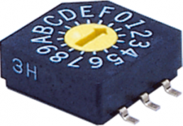 Kodier-Drehschalter, 16-polig, BCD-Real, gerade, 100 mA/5 VDC, SD-1010WB