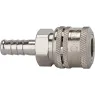 Sicherheitskupplung, mit zweifacher Verriegelung, L 60 mm, 10 bar, Messing, vernickelt, für Schlauch-Innen-Ø 10 mm, 107539