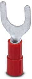 Isolierter Gabelkabelschuh, 0,5-1,5 mm², AWG 20 bis 16, M6, rot