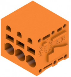 Leiterplattenklemme, 3-polig, RM 5.08 mm, 0,12-2,5 mm², 20 A, Federklemmanschluss, orange, 1330970000